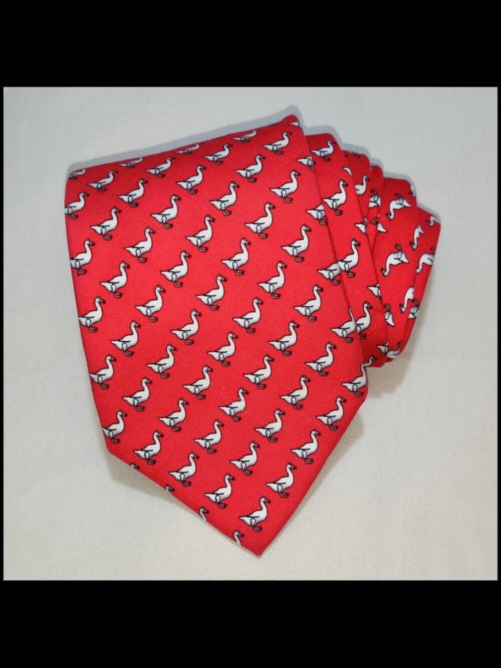 Aflac Custom Collection Men's Tie / Necktie - Red with Duck - Corporate Merch